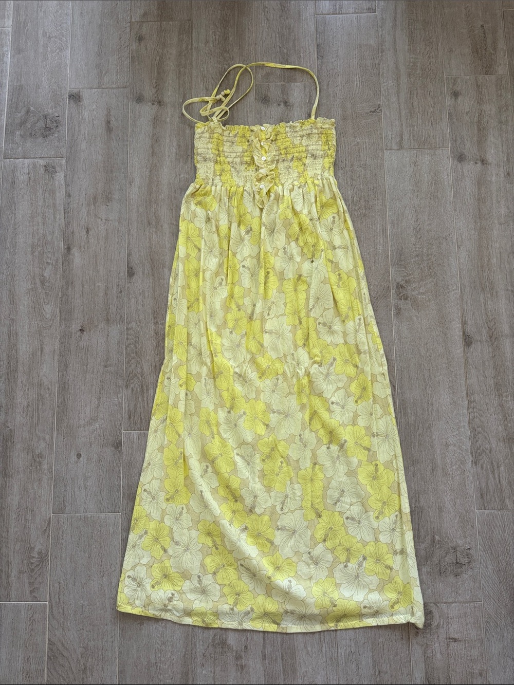 Juicy Couture Yellow hibiscus Maxi Dress